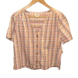 5️⃣a.n.a Multicolor Plaid Button-Up Top